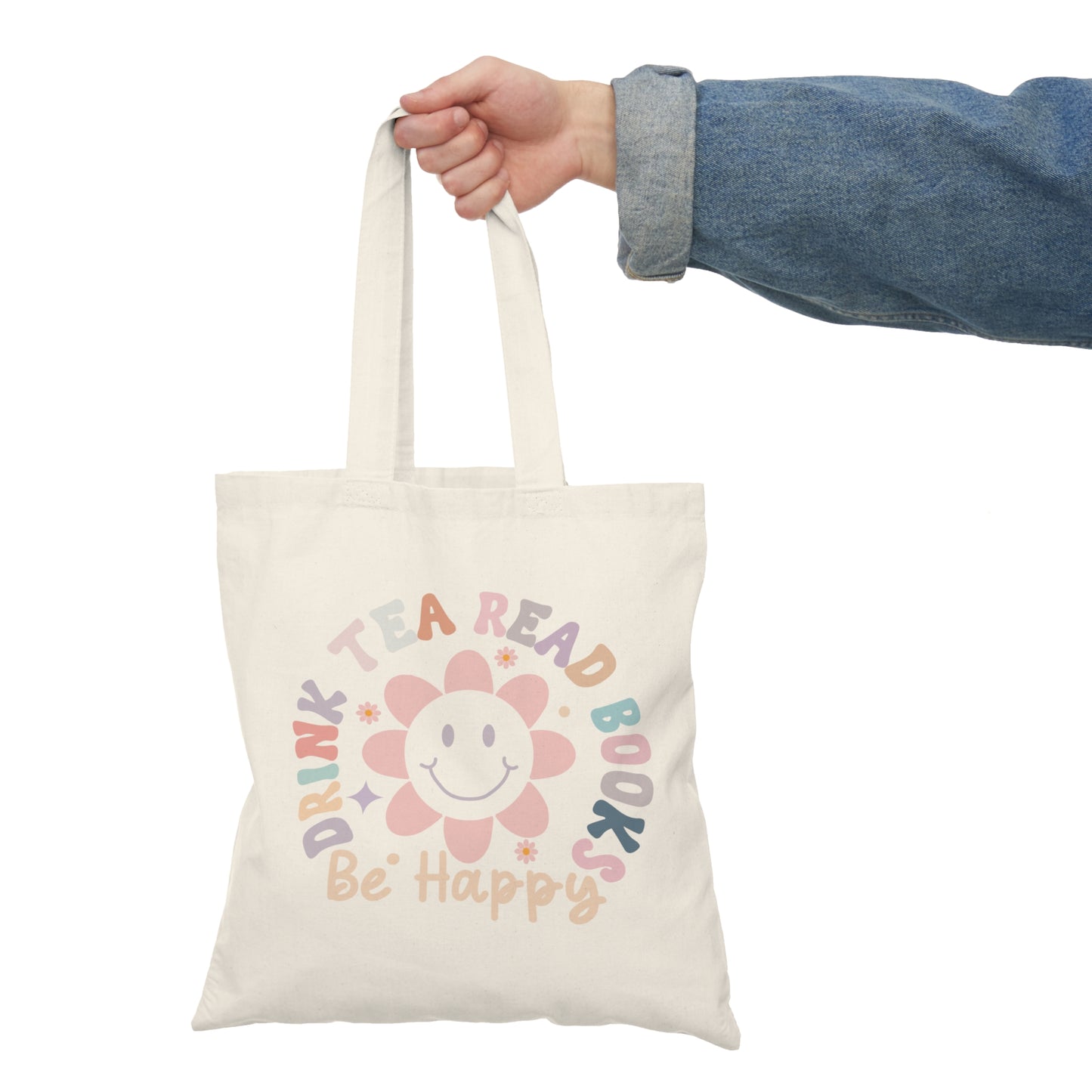 Drink Tea, Read Books, Be Happy Tote Bag | Cozy Reader Gift