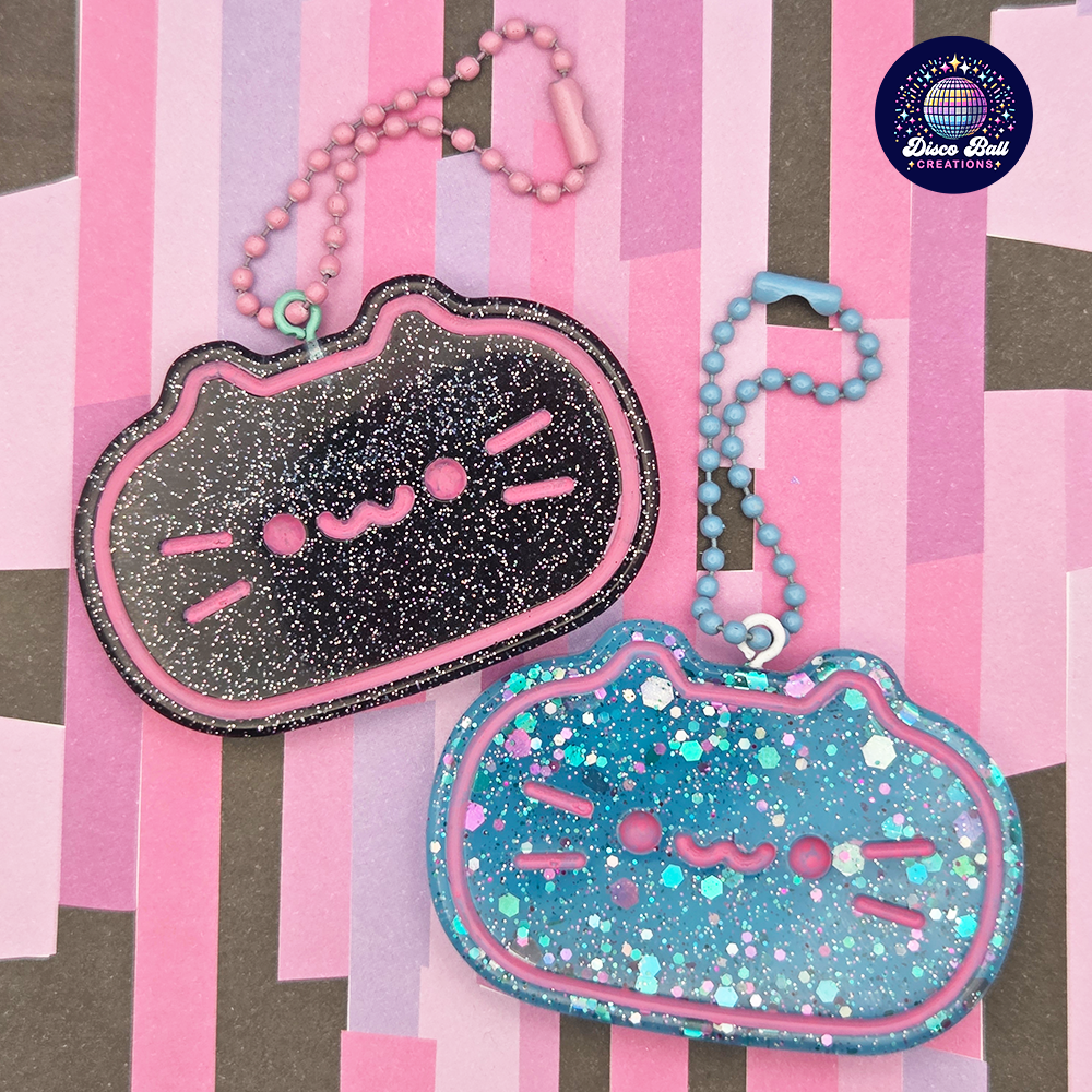 Kawaii Cat Keyrings - Glitter Keychains for Cat Lovers