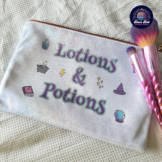 Enchanted Glitter Makeup Bag - Lotions & Potions Pouch