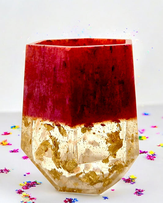 Golden Ember Resin Pot