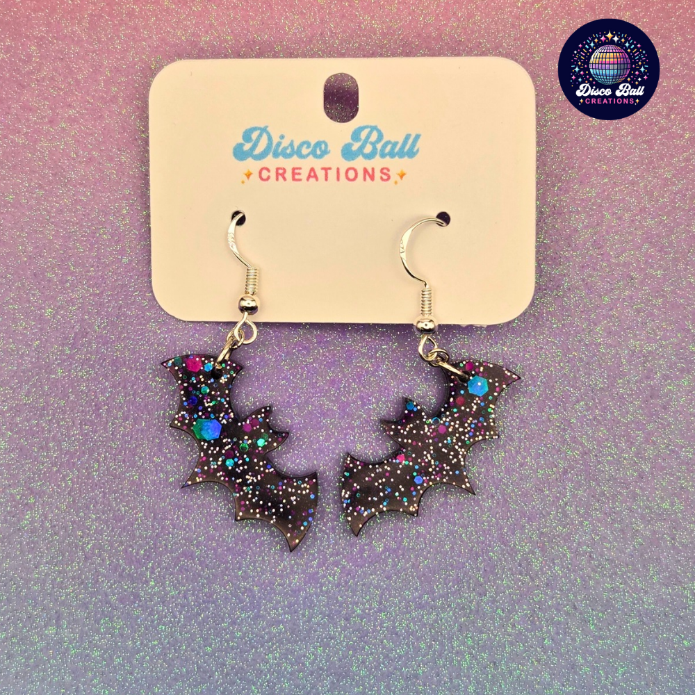 Bat Earrings | Spooky Resin Jewellery | Gothic Halloween Accessories