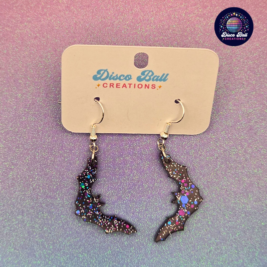 Bat Earrings | Spooky Resin Jewellery | Gothic Halloween Accessories