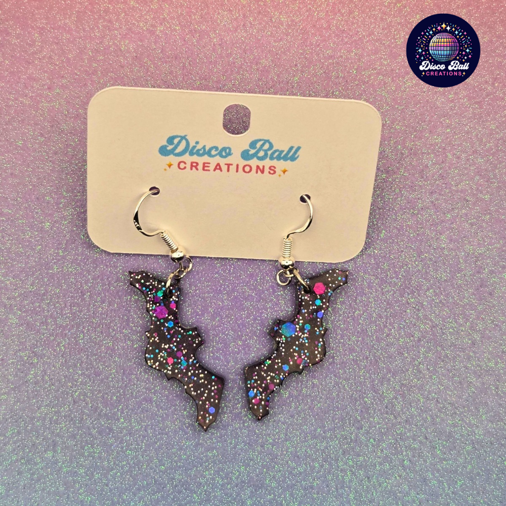 Bat Earrings | Spooky Resin Jewellery | Gothic Halloween Accessories