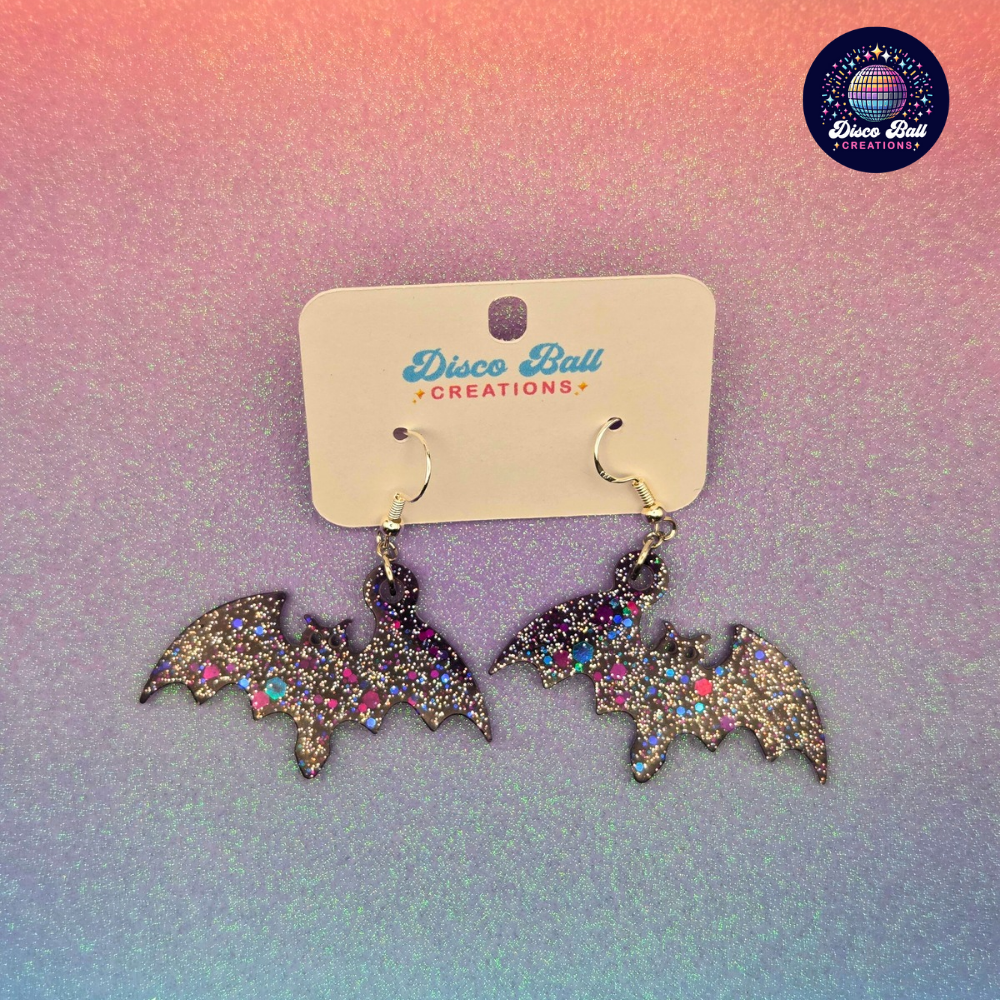 Bat Earrings | Spooky Resin Jewellery | Gothic Halloween Accessories
